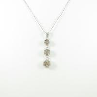 K18WG フラワー ダイヤモンドネックレス30％引き