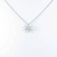 K18WG フラワー ダイヤモンドネックレス10％引き