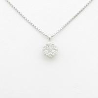 K18WG フラワー ダイヤモンドネックレス10％引き