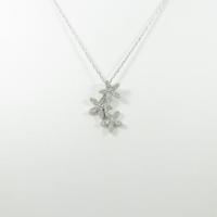 K18WG フラワー ダイヤモンドネックレス20％引き