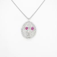 K18WG ルビーネックレス