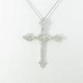 K18WG／750WG クロス ダイヤモンドネックレス