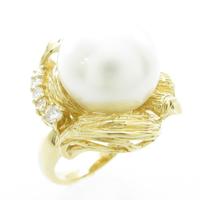 K18YG シロチョウパールリング