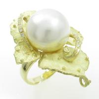 K18YG シロチョウパールリング