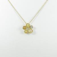 K18YG フラワー ダイヤモンドネックレス