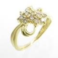 K18YG フラワー ダイヤモンドリング10％引き