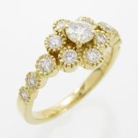 K18YG フラワー ダイヤモンドリング20％引き