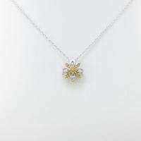 K18YG／K18WG フラワー ダイヤモンドネックレス20％引き