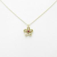K18YG／K18WG フラワー ルビーネックレス30％引き