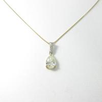 K18YG／PT ダイヤモンドネックレス 1．010ct・M・I1・ペアシェイプ10％引き
