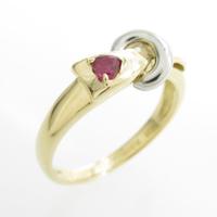 K18YG／PT ルビーリング