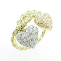 K18YG／PT／K18PG ハート ダイヤモンドリング10％引き