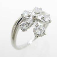 【ジュエリー在庫処分】PT フラワー ダイヤモンドリング