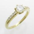 【リメイク】K18YG ソリティア ダイヤモンドリング 0．402ct・I・VVS1・GOOD