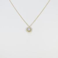 【リメイク】K18YG ダイヤモンドネックレス 0．343ct・H・SI2・VERYGOOD