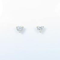 【リメイク】K18YG／ST ダイヤモンドピアス 0．405ct・0．433ct・H・SI2?I1・ハートシェイプ
