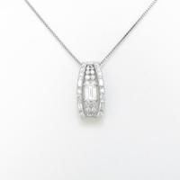プラチナダイヤモンドネックレス 0．391ct・K・VS2・エメラルドカット