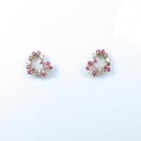 ポンテヴェキオ ハート カラーストーンピアス