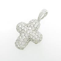 750WG クロス パヴェ ダイヤモンドペンダント