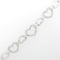 750WG ハート ダイヤモンドブレスレット