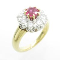 750WG／750YG フラワー ルビーリング