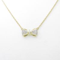 750YG／750WG リボン ダイヤモンドネックレス