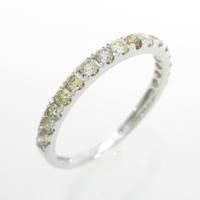 K18WG ハーフエタニティ ダイヤモンドリング