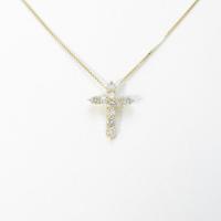 K18YG クロス ダイヤモンドネックレス