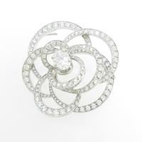シャネル カメリア ブローチ 0．83ct・E・IF・オーバルカット30％引き
