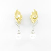 K18YG／PT アコヤパールイヤリング