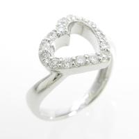 K18WG ハート ダイヤモンドリング