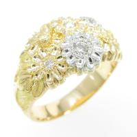 K20YG／PT フラワー ダイヤモンドリング