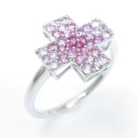 K18WG クロス パヴェ ルビーリング10％引き