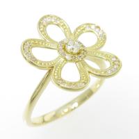 K18YG フラワー ダイヤモンドリング