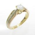 カルティエ ソリテールトリニティ3ゴールド リング 0．34ct・F・VVS2