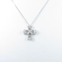 K18WG クロスロス ダイヤモンドネックレス