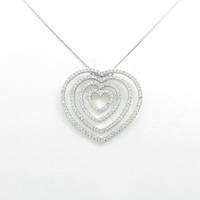 K18WG ハート ダイヤモンドネックレス