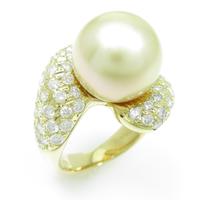 K18YG シロチョウパールリング