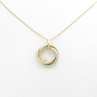 K18スリーカラー ダイヤモンドネックレス