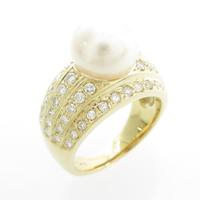 K18YG アコヤパールリング