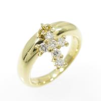 K18YG クロス ダイヤモンドピンキーリング