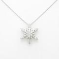 18KWG／K18WG スノーフレーク ダイヤモンドネックレス