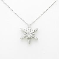 18KWG／K18WG スノーフレーク ダイヤモンドネックレス