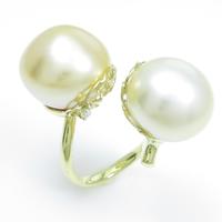 K18YG シロチョウパールリング