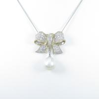 PT／K18YG リボン シロチョウパールネックレス