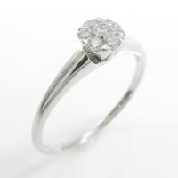 K18WG フラワー ダイヤモンドリング