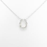 K18WG ホースシュー ダイヤモンドネックレス