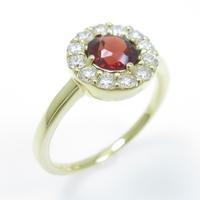 K18YG ガーネットリング