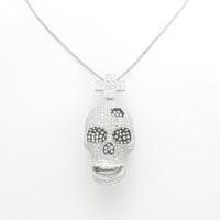 K18WG／K18BG スカル ダイヤモンドネックレス