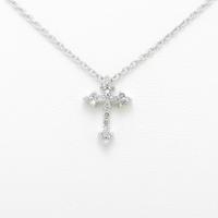 K14WG クロス ダイヤモンドネックレス